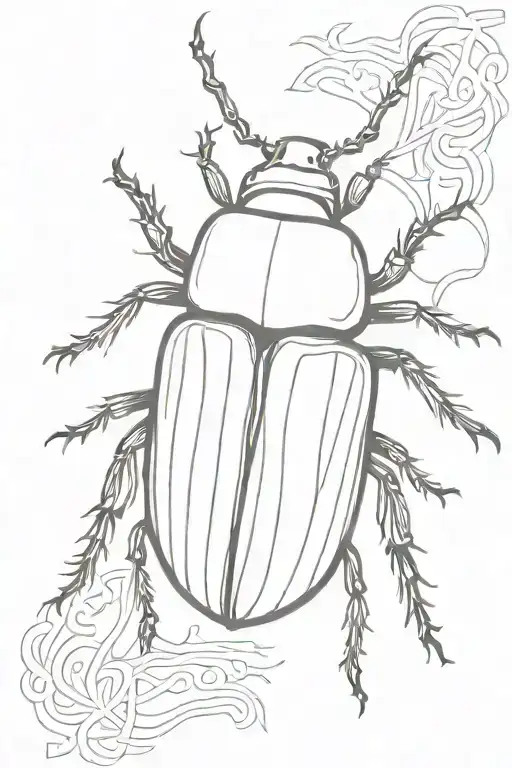 Simple Beetle Top View Draw With One Line