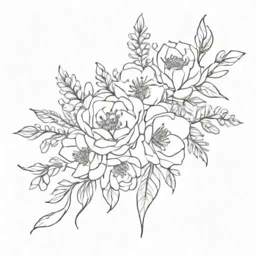 Birth Flower Bouquet Tattoo May June March September And December