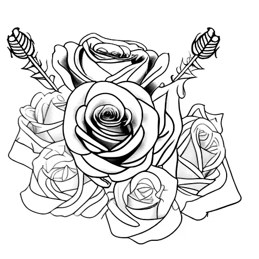 A Majestic King's Crown Adorned With Roses And Daggers