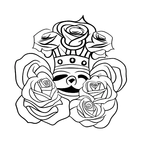 King's Crown Adorned With Roses And Daggers