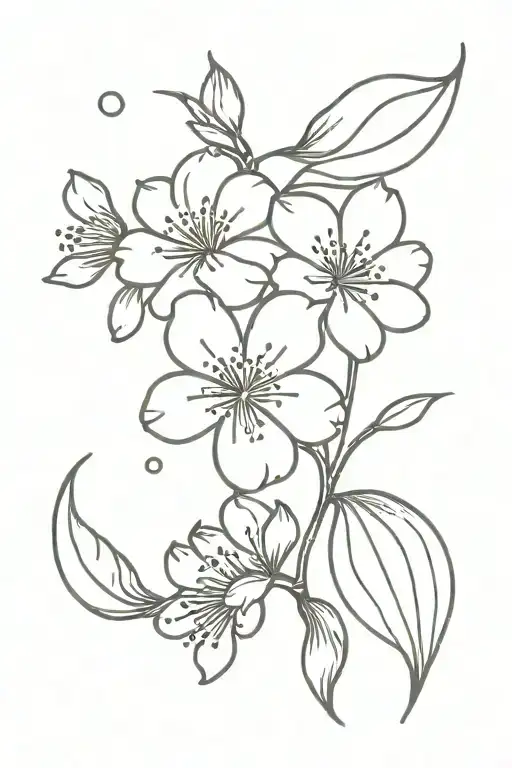 Sun And Moon Cherry Blossom Petals Floating