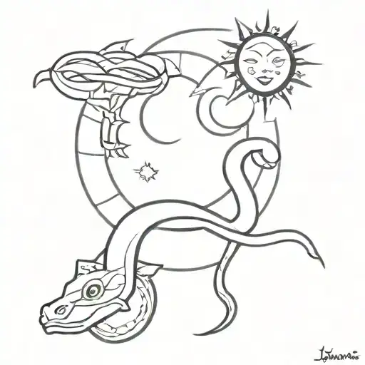 Snake Sun And Moon