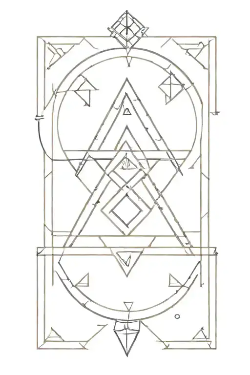 Abstract Geometric Shapes Inspired By Gaming Icons With Hidden Freemason Symbols