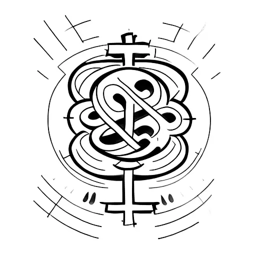 A Minimalist Tattoo Of A Cross With A Bible Verse Wrapped Around It