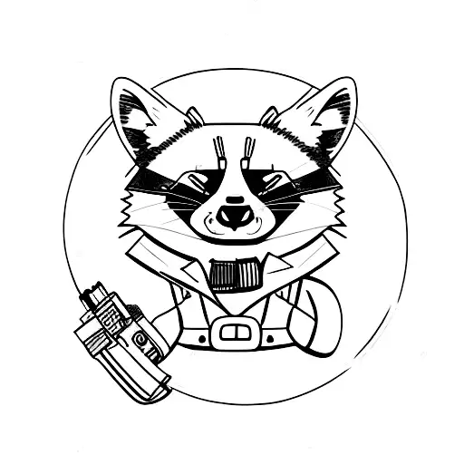 Raccoon With Gun