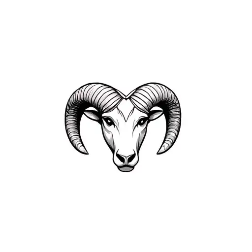 Half Taurus Bull Face Horns Half Aries Ram Face Horns