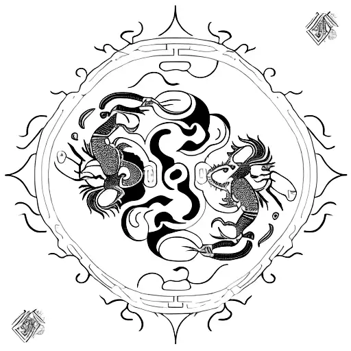 Lion And Scorpion Yin Yang