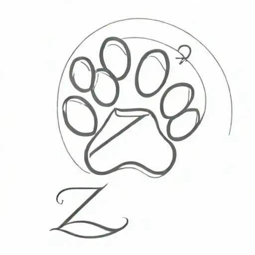 Cat Paw With Letter Z