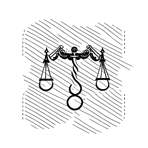 A Minimalist Tattoo Of A Libra Scale Intertwined With A Legal Symbol
