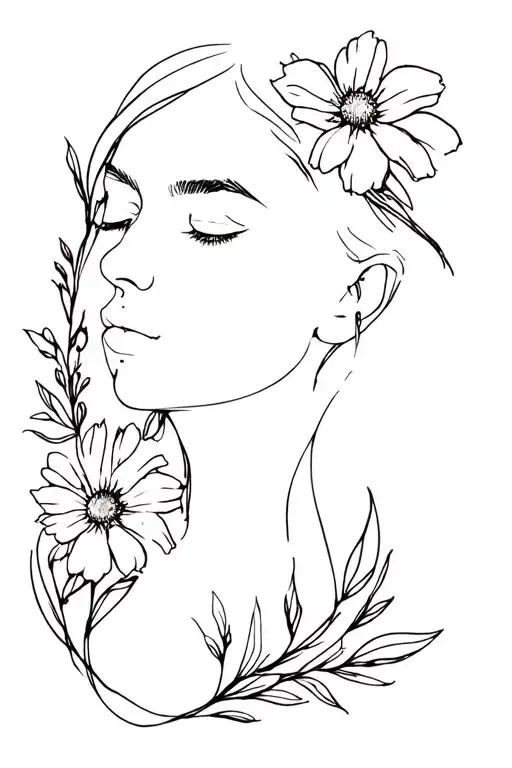 Wild Flowers Blooming Womenface