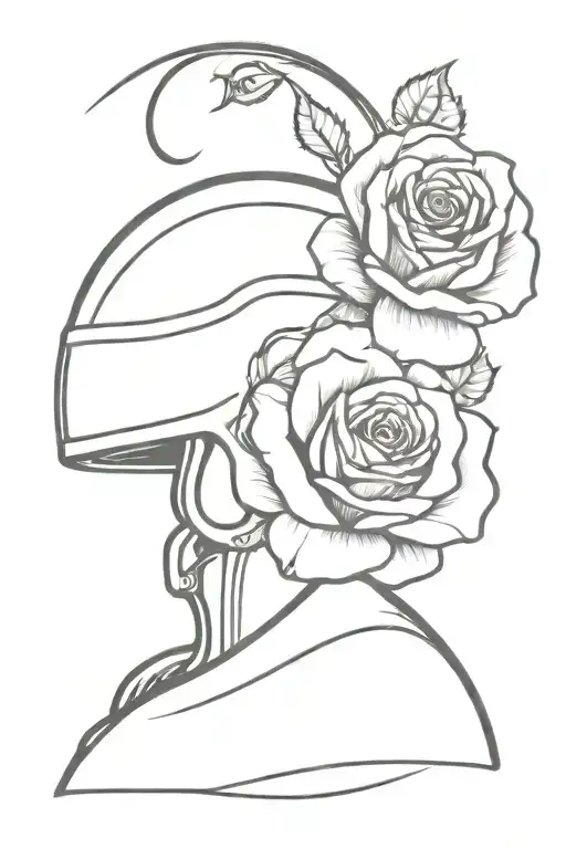 A Helmet With A Rose Flower On It One Cobra And One