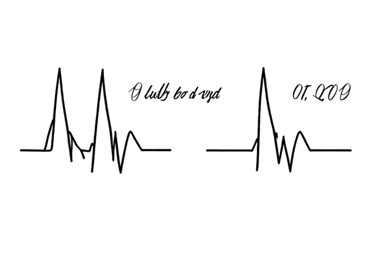 Two Distinct Heart Beats With Name And Date Of Birth For Each