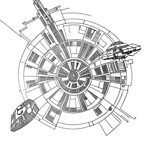 Millennium Falcon Flying Through A Galaxy