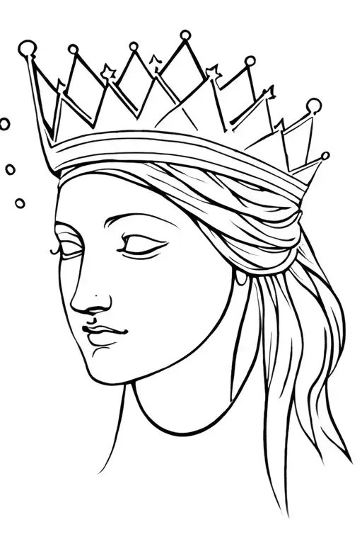 Athena Face With A Crown