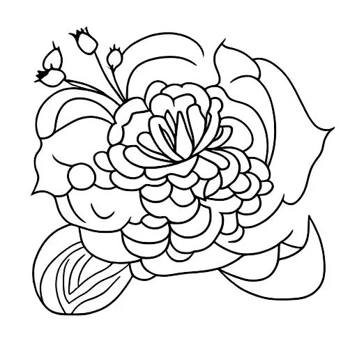 A Minimalist Tattoo Of Your Daughter Surrounded By Flowers