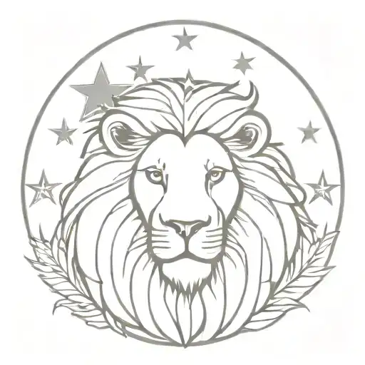 Lion Head And Turkish Flag Moon And Star