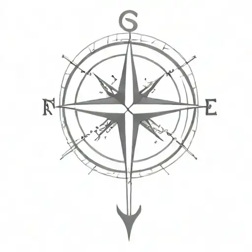 Compass Intertwined With Anchor