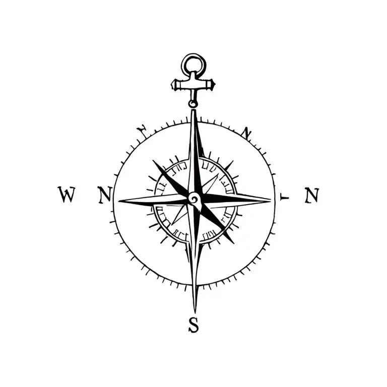 Compass With Anchor