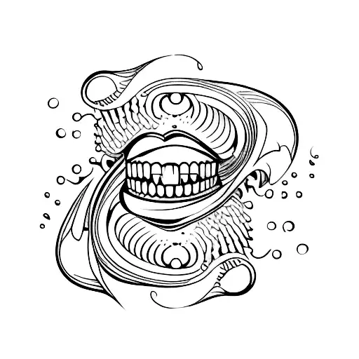 Ocean Waves Merging With Dental Tools