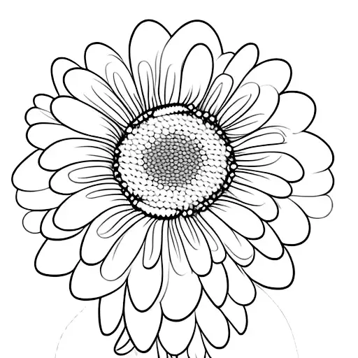 Golden Doodle Outline With Daisy Flower