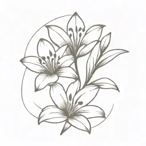 Lily Flower With Dog Paw Print