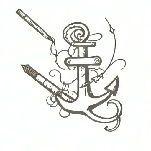 Cigarette With A 13 And An Anchor