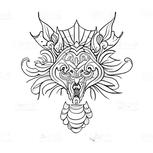 A Minimalist Tattoo Of The Castel Versalles With A Watercolor Effect