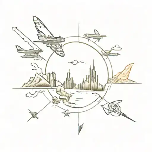 Travel Group Tattoo Design