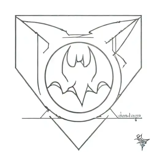 5 Point Shape With The Batman Symbol Intertwined