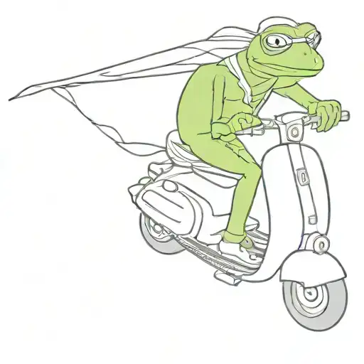 Kermit The Frog Riding A Scooter Wearing A Loki Helmet