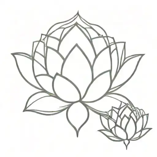 Lotus Flower Breath Symbol Intertwined