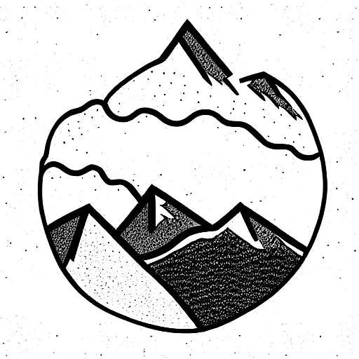 Mountain Scene With Paths