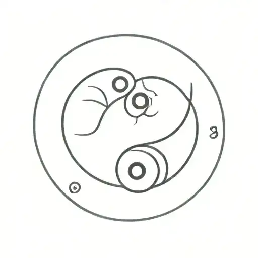 Ying Yang Circle With Numbers 26 And 27