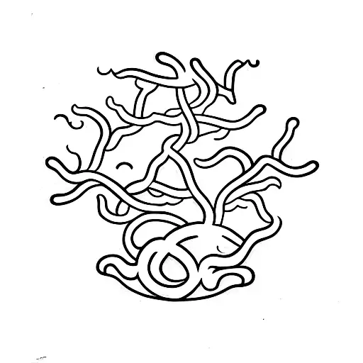 A Minimalist Tattoo Of A Computer Chip Intertwined With A Family Tree