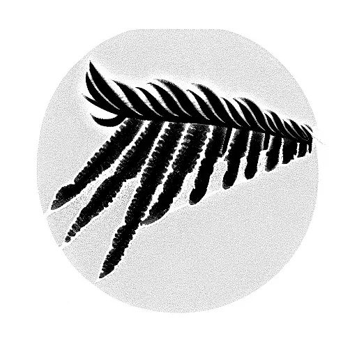 Sword Overlapped With Flowers And A Fern