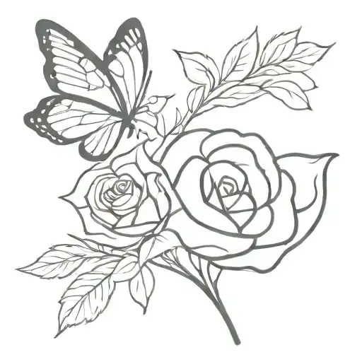 Butterfly And Rose