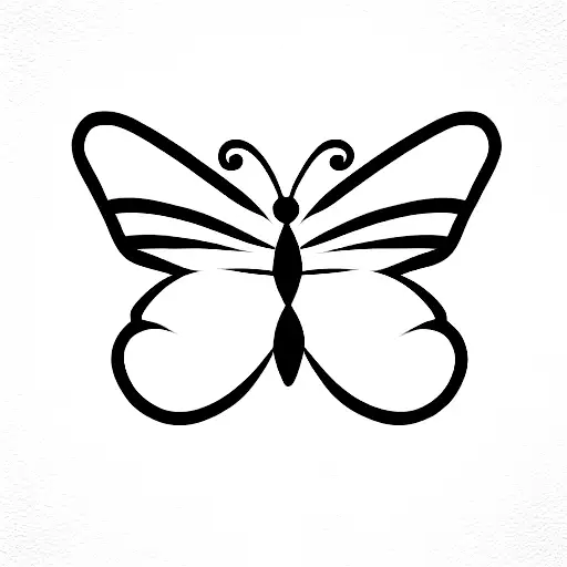 A Minimalistic Butterfly With Minor Damage In Its Wing