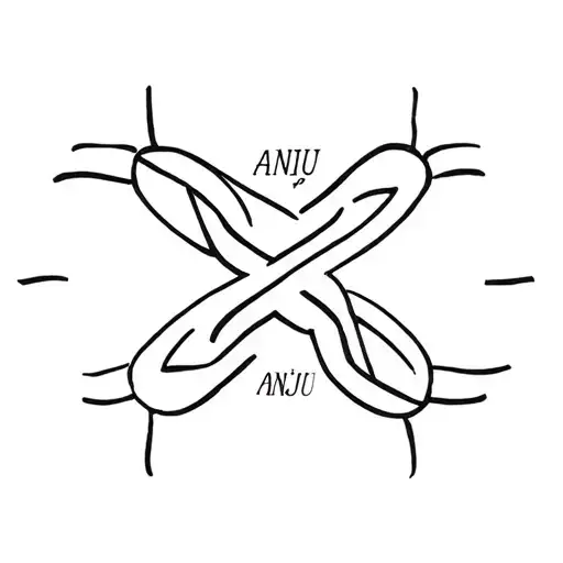 Sister Knot Design Incorporating The Letters Anju Name