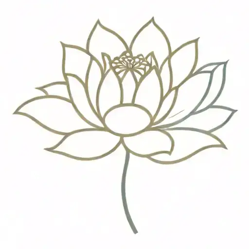 Blue Golden Lotus Flower