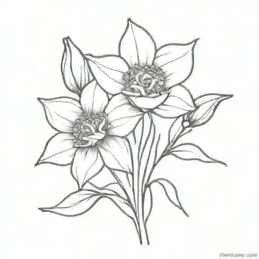 Daffodil And Rose Intertwined