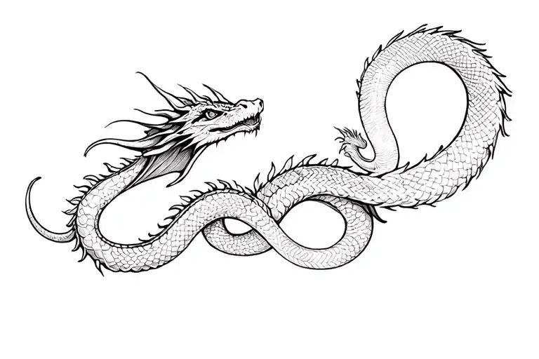 Dragon And Snake Flying Together