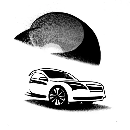 Nice Car With Sunset