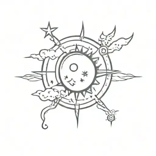 Sun Moon Stars And Clouds