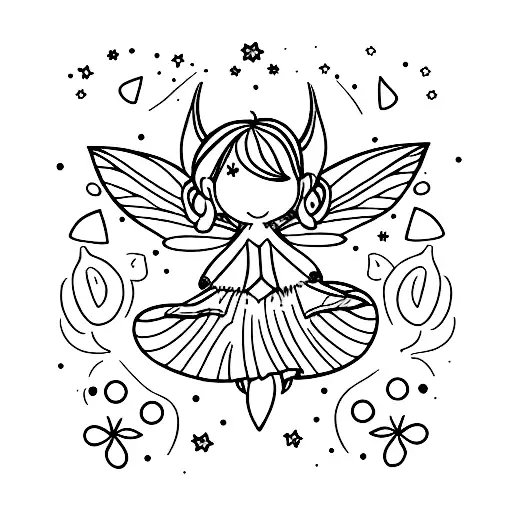 A Small Fairy Flying With Sparkles All Around Her