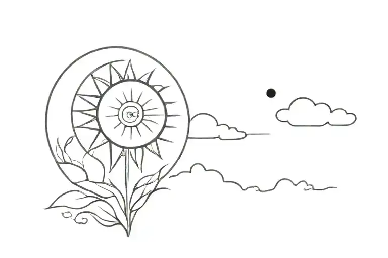 Sun And Eye Of Nature Flower Love And Clouds Galacy