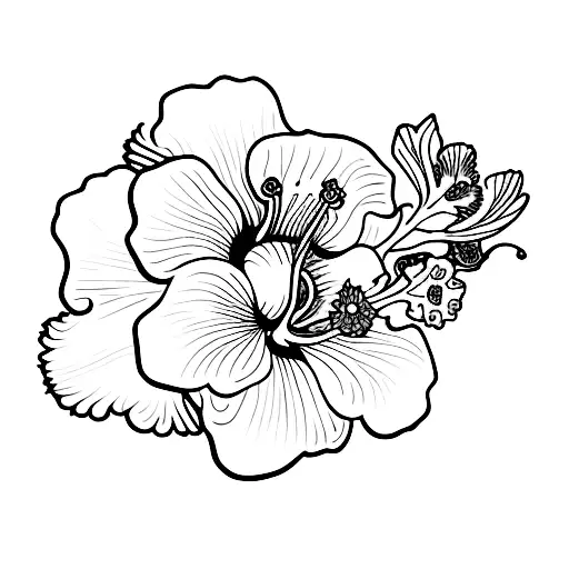 Buddha And Hibiscus Flowers