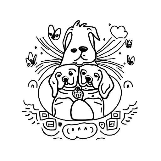 Dog And A Cat Hugging