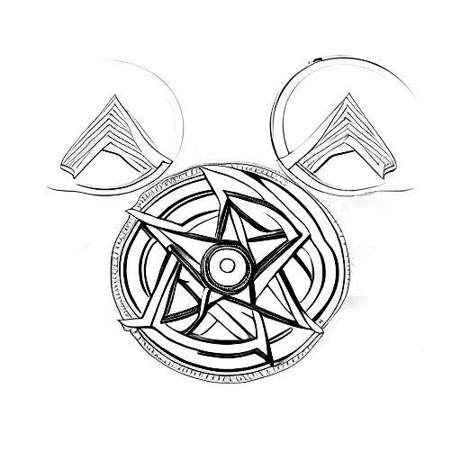 A Minimalist Design Combining The Symbols Of The Roman Empire And Stoicism