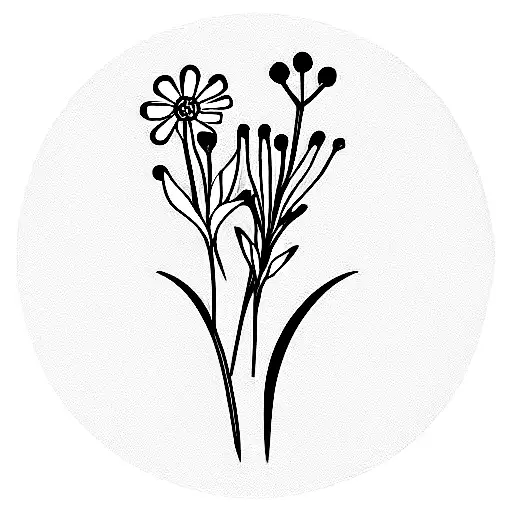 Small Wildflower Bouquet With Letter H In Stem