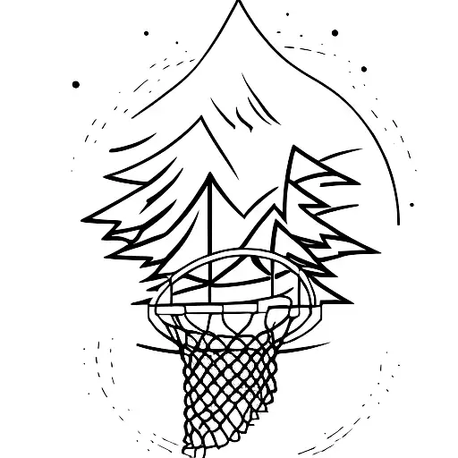 A Minimalist Basketball Player Emerging From A Dense Forest
